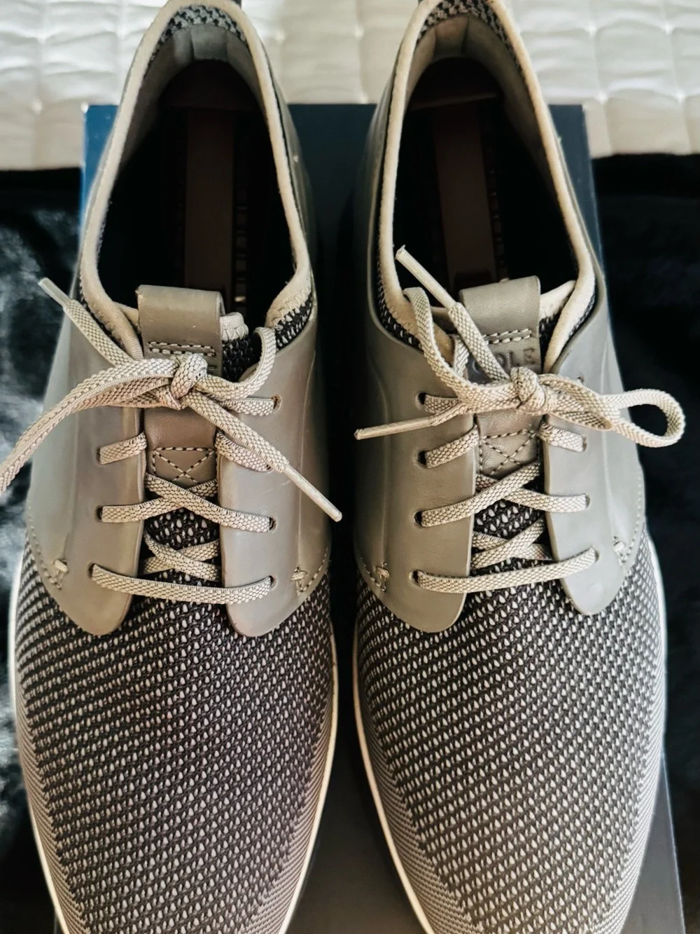 Cole Haan Men's Knit Lace-Up Sneakers in Gray and Blue